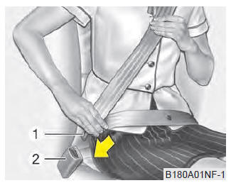 Ceinture de sécurité à 3 points avec blocage d'urgence du rétracteur - conducteur