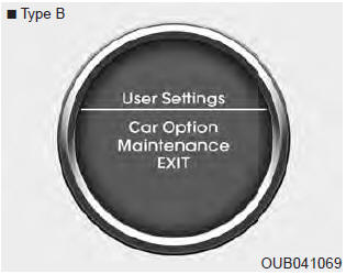 Configuration de l'utilisateur (seulement pour le tableau de bord de Type B, si équipé)