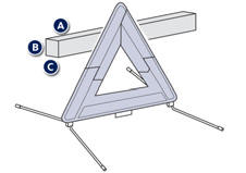 Les dimensions du triangle (une fois plié) ou de sa boîte de rangement doivent