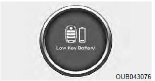 Low key battery (Pile de clé faible)